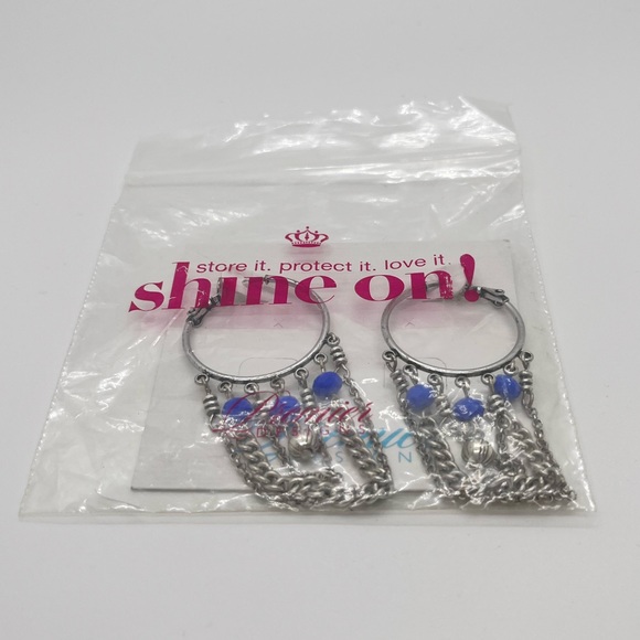 Premier Designs New Old Stock Necklace Earrings Set Silver Tone Rhinestones - Picture 4 of 6